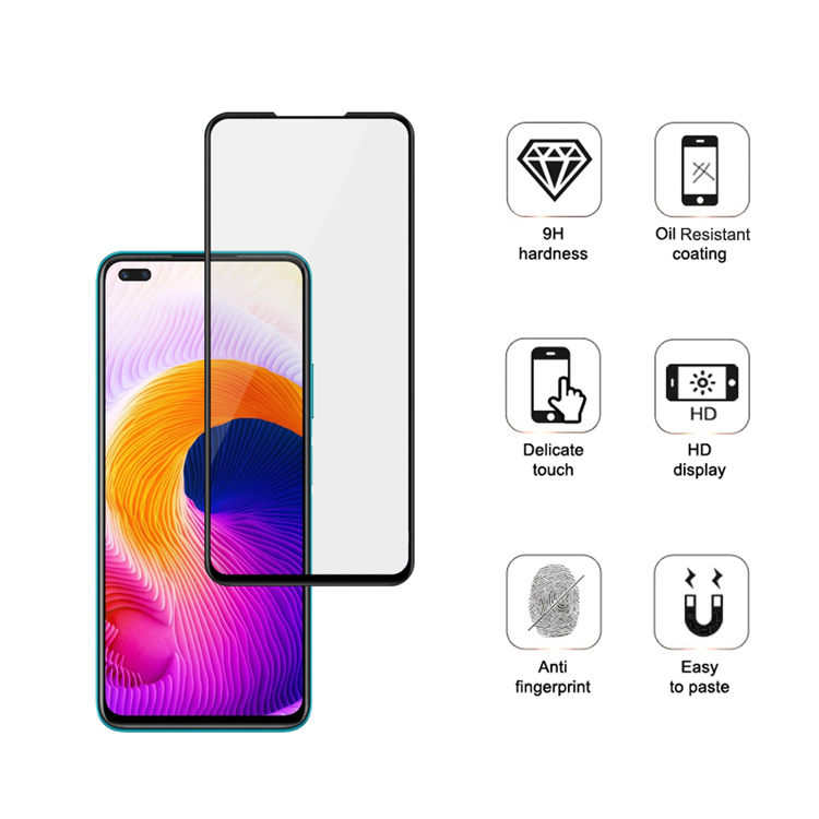 Dlix 2.5D silk print full glue tempered glass screen protector for Infinix Note 8