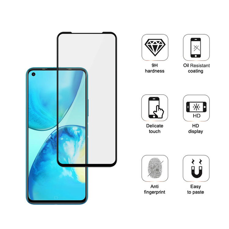 Dlix 2.5D silk print full glue tempered glass screen protector for Infinix Note 8i