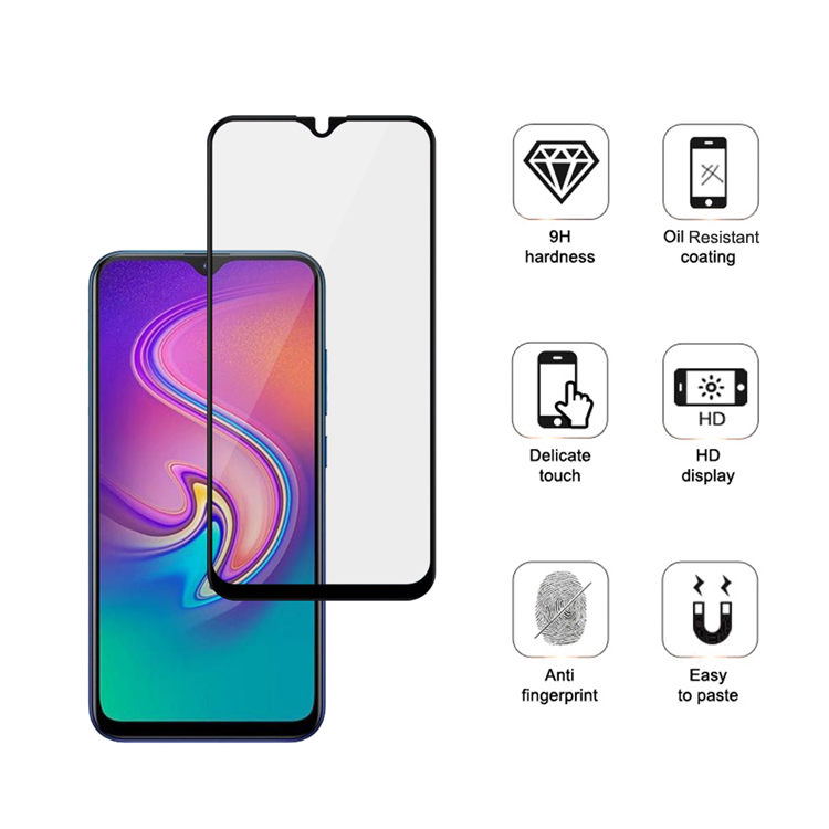 Dlix 2.5D silk print full glue tempered glass screen protector for Infinix S4