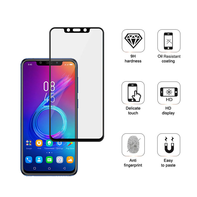 Dlix 2.5D silk print full glue tempered glass screen protector for Infinix Zero 6