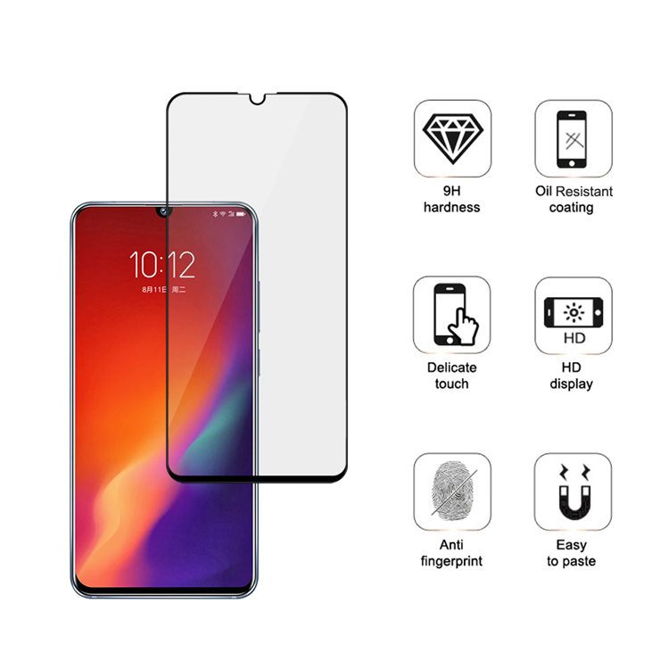 Dlix 3D hot bending full glue tempered glass screen protector for Lenovo Z6