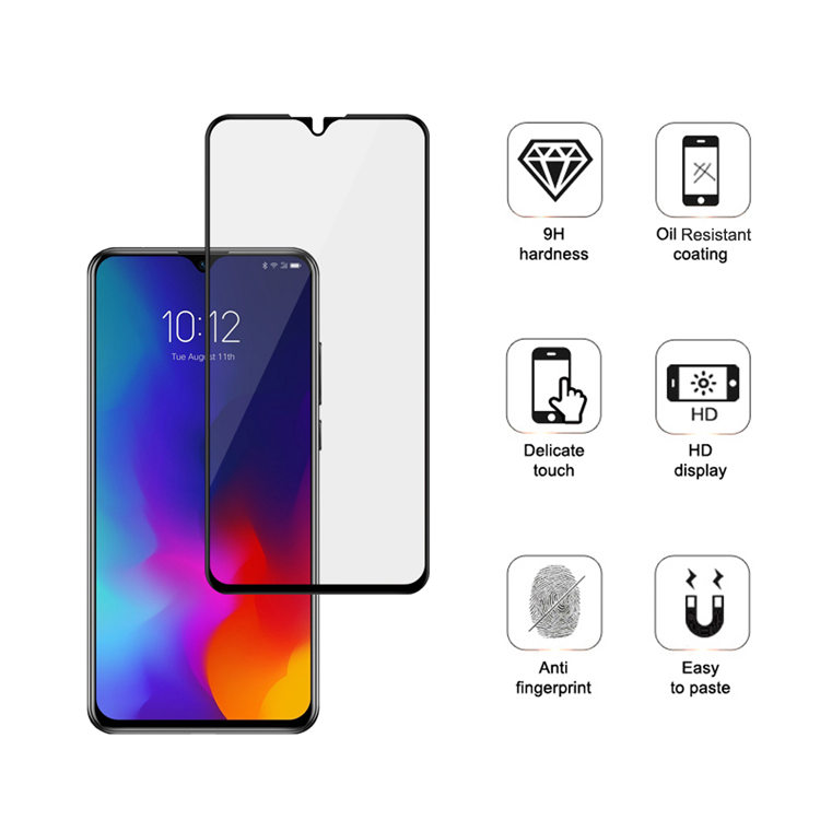 Dlix 2.5D silk print full glue tempered glass screen protector for Lenovo Z6 Lite