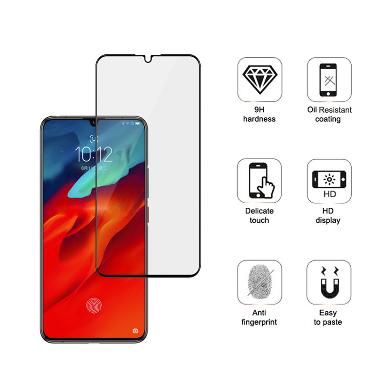 Dlix 2.5D silk print full glue tempered glass screen protector for Lenovo Z6 Pro