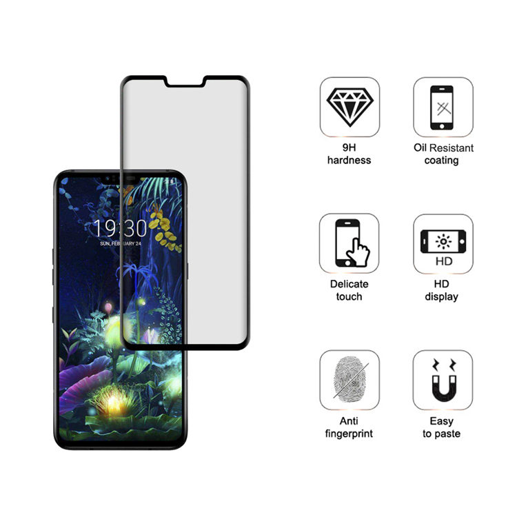Dlix 3D curved precise carving tempered glass screen protector for LG V50 ThinQ