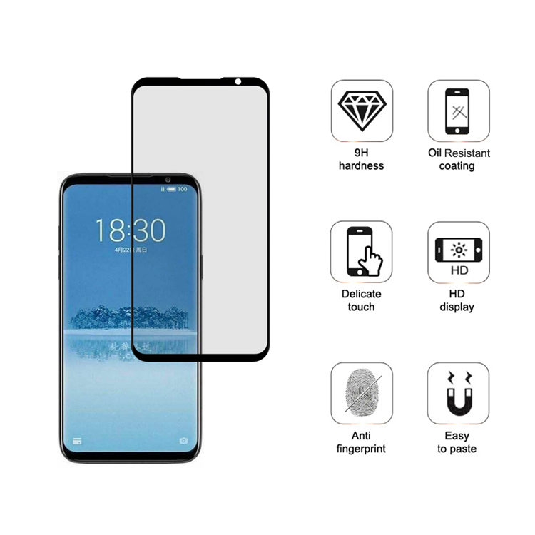 Dlix 3D hot bending edge glue tempered glass screen protector for Meizu 16th