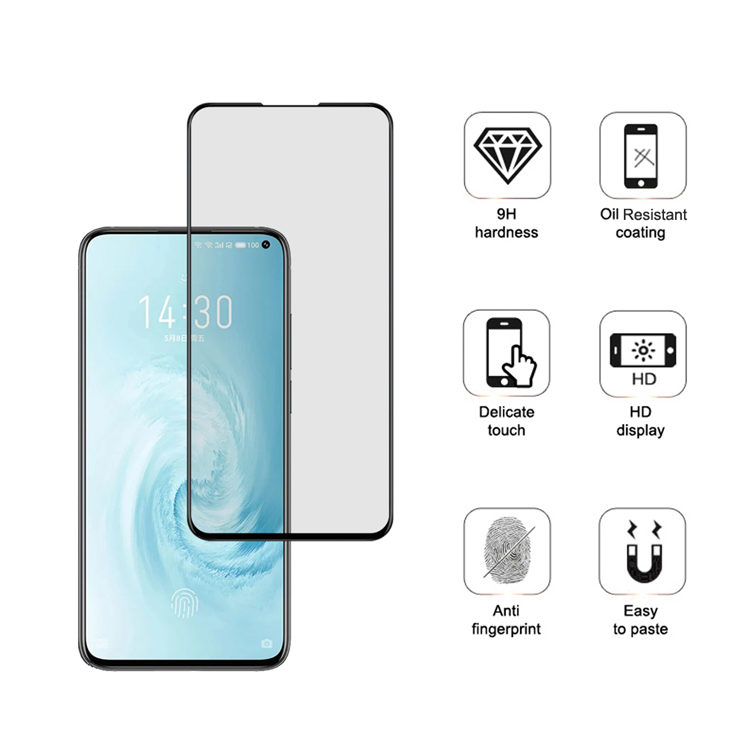 Dlix 2.5D silk print full glue tempered glass screen protector for Meizu 17