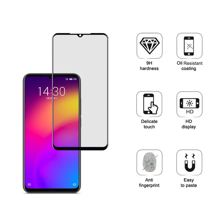 Dlix 2.5D silk print full glue tempered glass screen protector for Meizu Note9