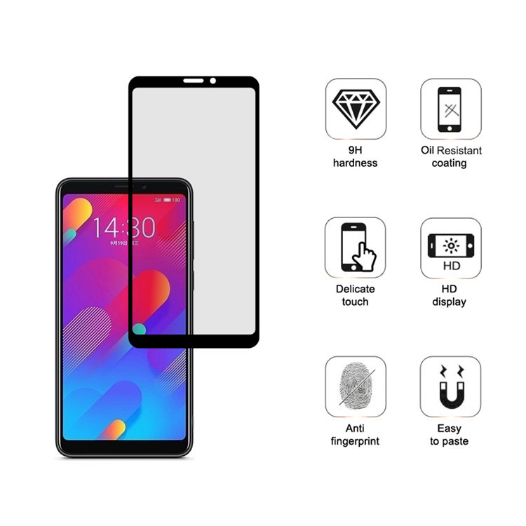 Dlix 2.5D silk print full glue tempered glass screen protector for Meizu V8