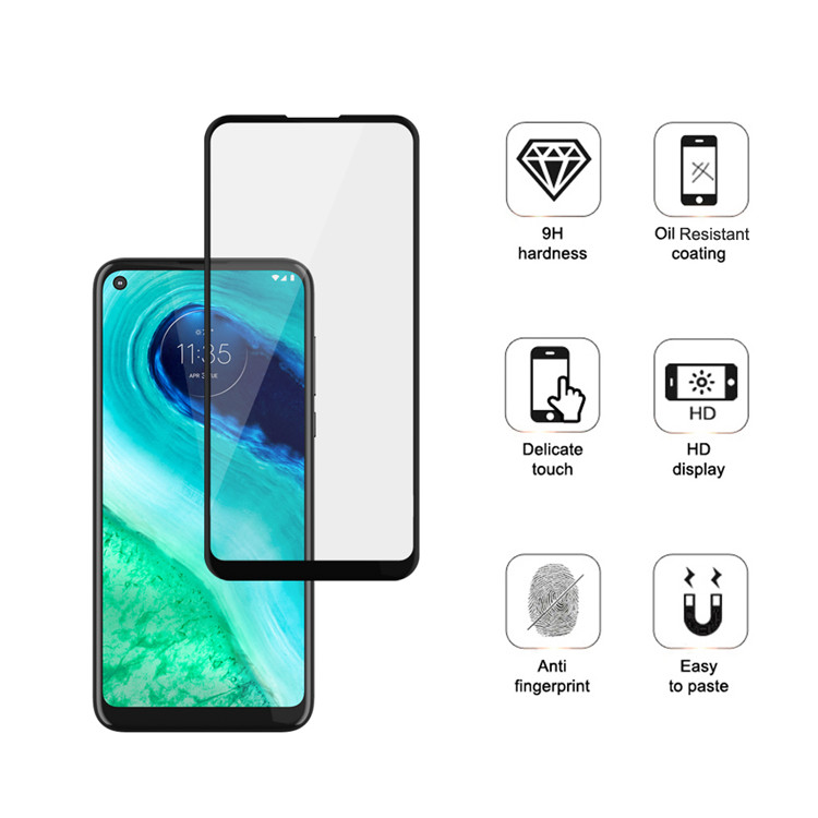 Dlix 3D curved precise carving tempered glass screen protector for Moto G Fast