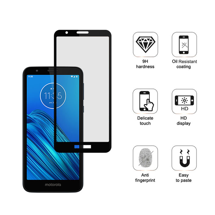 Dlix 3D hot bending full glue tempered glass screen protector for Moto E6