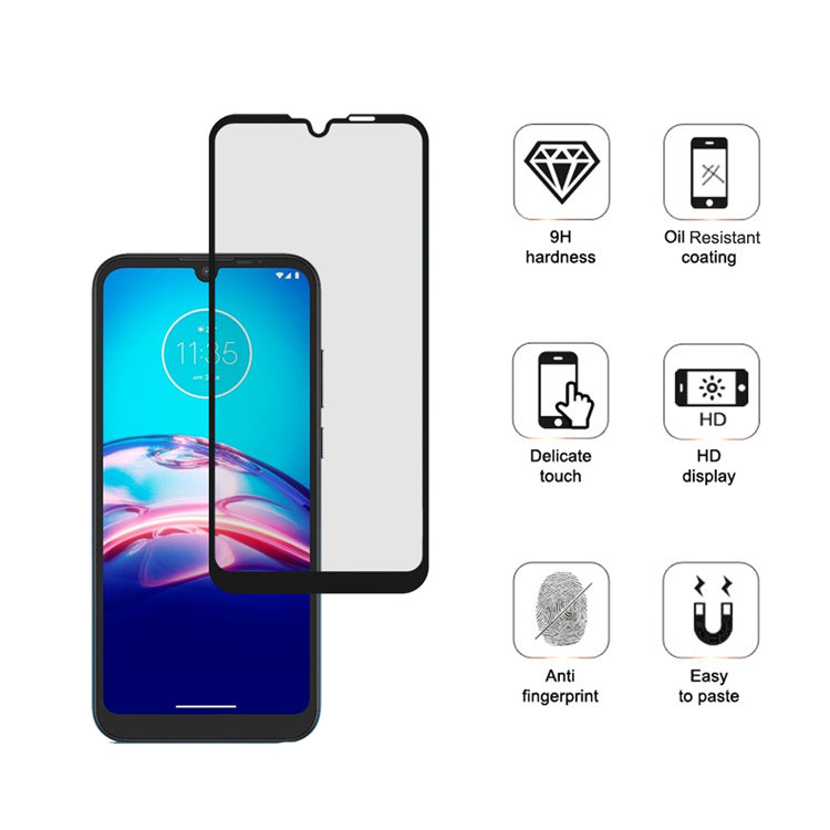 Dlix 3D hot bending full glue tempered glass screen protector for Moto E6s 2020