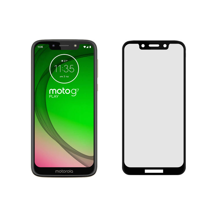 Dlix 2.5D silk print full glue tempered glass screen protector for Moto G7 Play