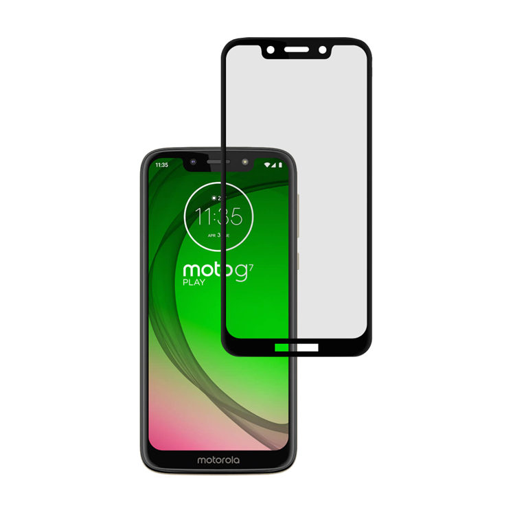 Dlix 2.5D silk print full glue tempered glass screen protector for Moto G7 Play