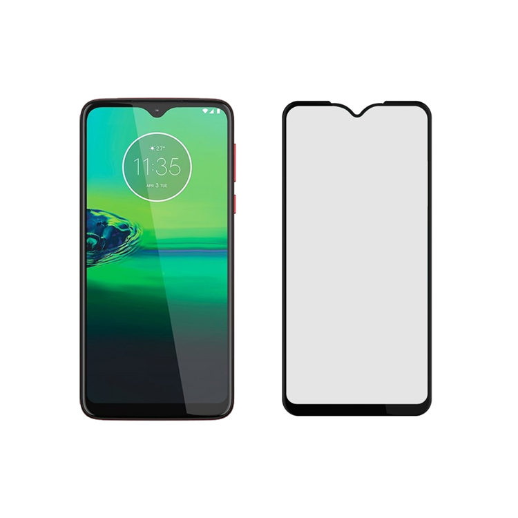 Dlix 2.5D silk print full glue tempered glass screen protector for Moto G8 Play