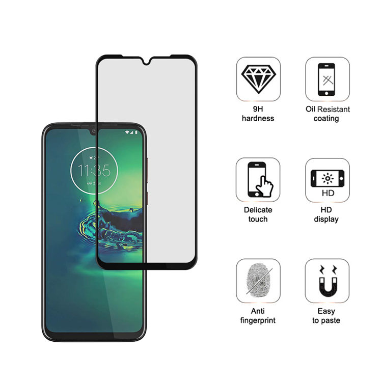 Dlix 3D hot bending edge glue tempered glass screen protector for Moto G8 Plus