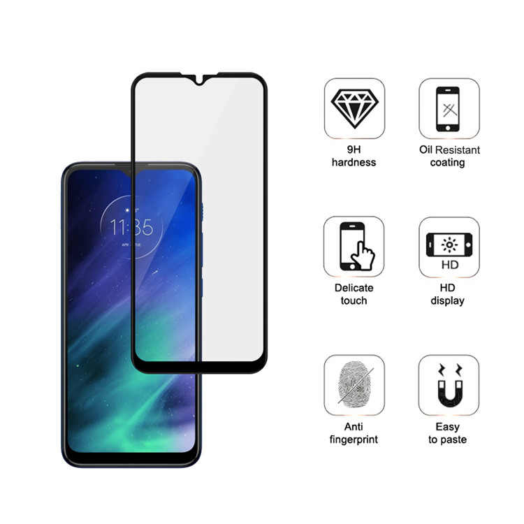 Dlix 2.5D silk print full glue tempered glass screen protector for Moto One Fusion