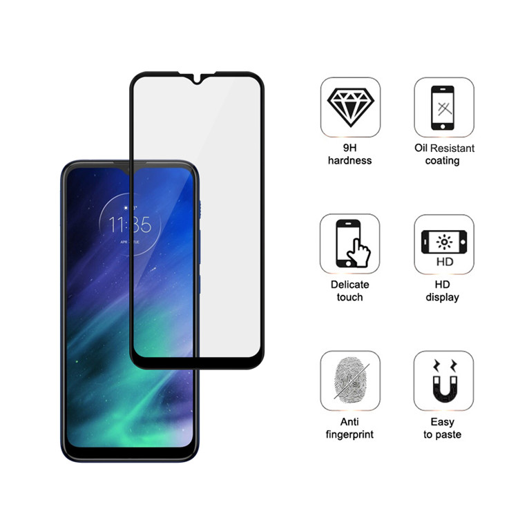 Dlix 3D curved precise carving tempered glass screen protector for Moto One Fusion