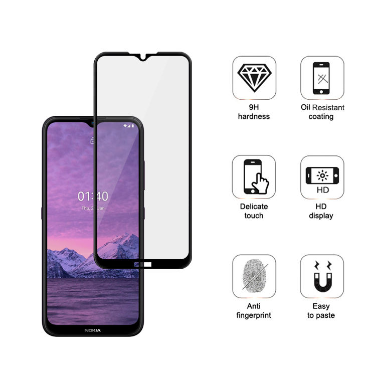 Dlix 3D hot bending edge glue tempered glass screen protector for Nokia 1.4