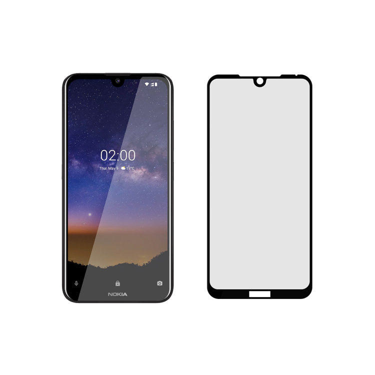 Dlix 3D hot bending edge glue tempered glass screen protector for Nokia 2.2