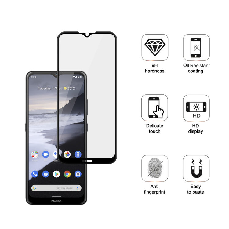 Dlix 2.5D silk print full glue tempered glass screen protector for Nokia 2.4