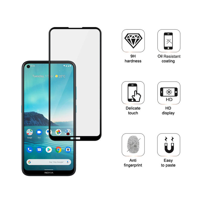 Dlix 3D hot bending full glue tempered glass screen protector for Nokia 3.4