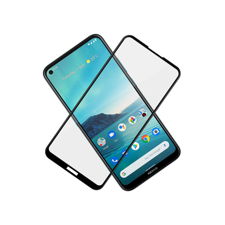 Dlix 3D hot bending edge glue tempered glass screen protector for Nokia 3.4