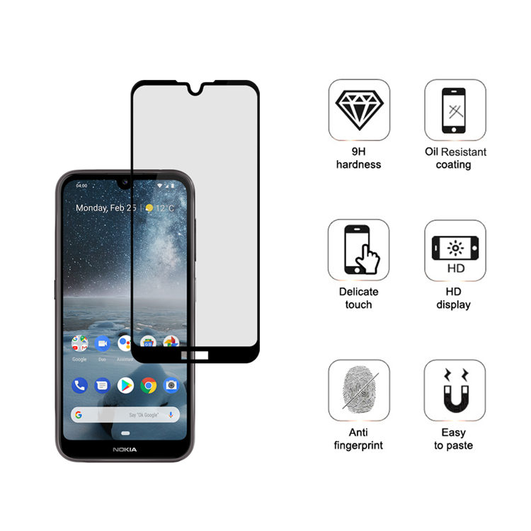 Dlix 3D hot bending edge glue tempered glass screen protector for Nokia 4.2