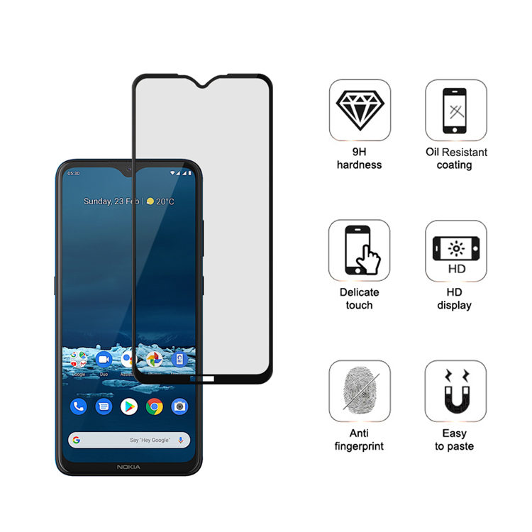 Dlix 2.5D silk print full glue tempered glass screen protector for Nokia 5.3