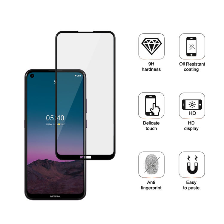 Dlix 3D hot bending full glue tempered glass screen protector for Nokia 5.4