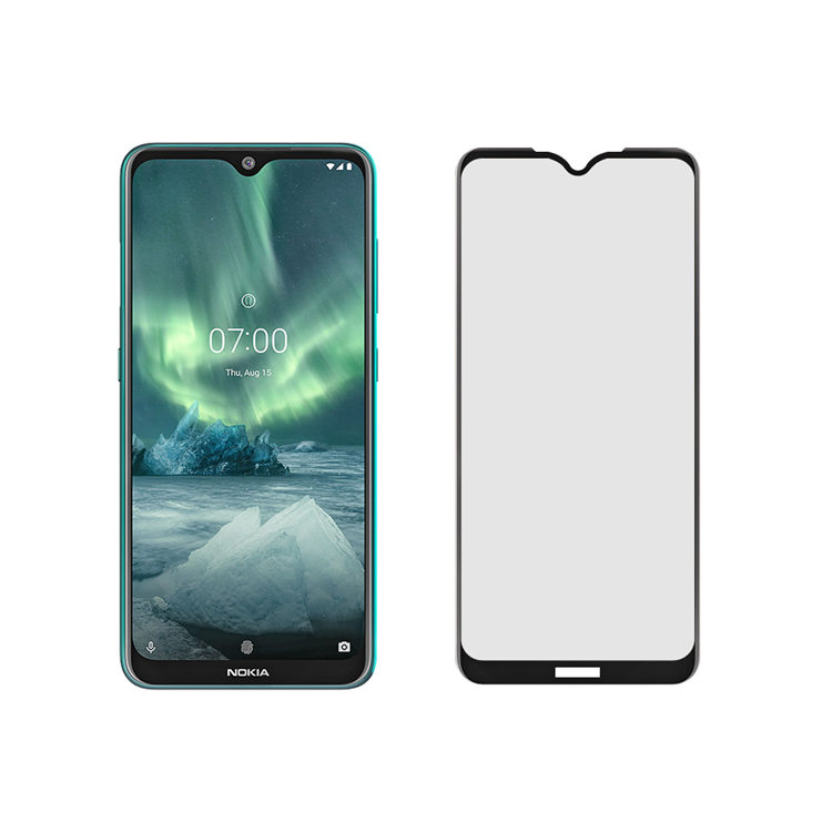 Dlix 2.5D silk print full glue tempered glass screen protector for Nokia 7.2