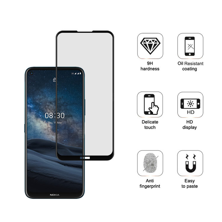 Dlix 3D hot bending full glue tempered glass screen protector for Nokia 8.3