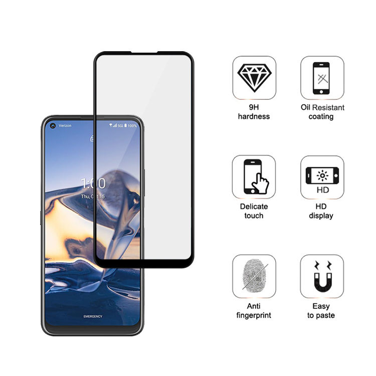 Dlix 2.5D silk print full glue tempered glass screen protector for Nokia 8 V 5G UW