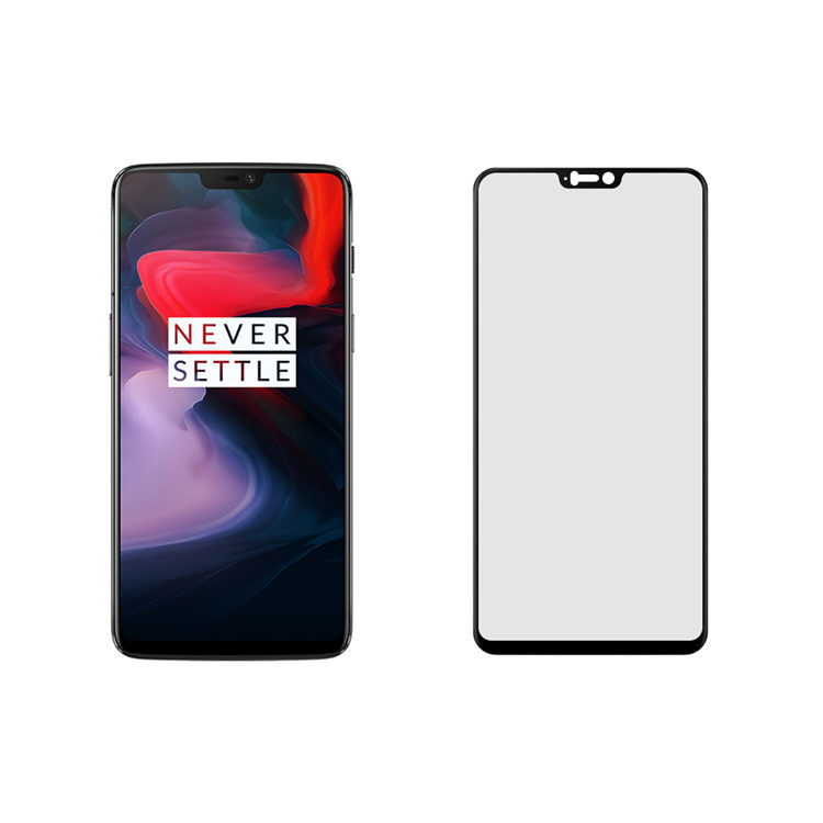 Dlix 2.5D silk print full glue tempered glass screen protector for OnePlus 6