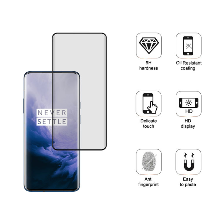 Dlix 3D hot bending full glue tempered glass screen protector for OnePlus 7 Pro