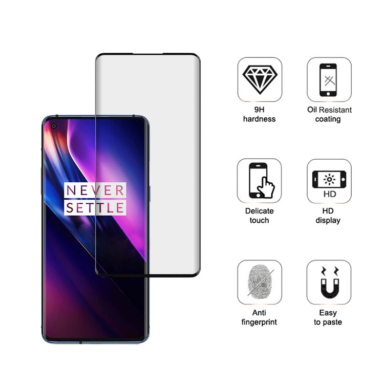 Dlix 3D hot bending full glue tempered glass screen protector for OnePlus 8