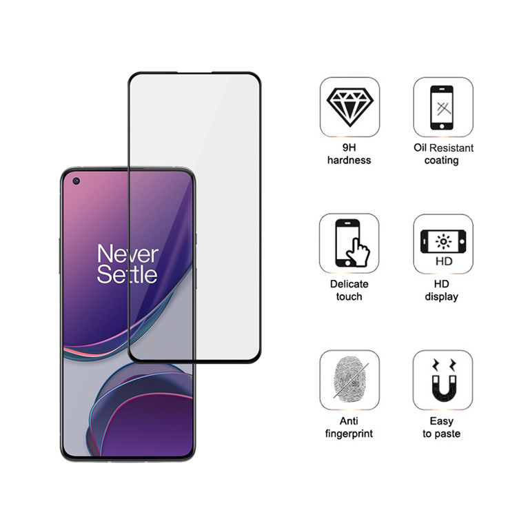 Dlix 2.5D silk print full glue tempered glass screen protector for OnePlus 8T