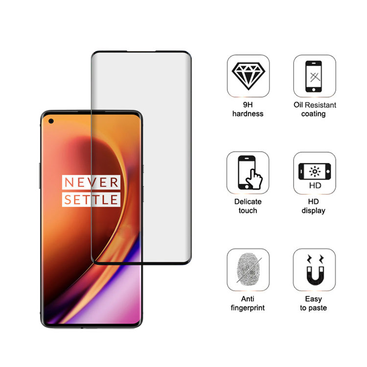Dlix 3D hot bending full glue tempered glass screen protector for OnePlus 8 Pro