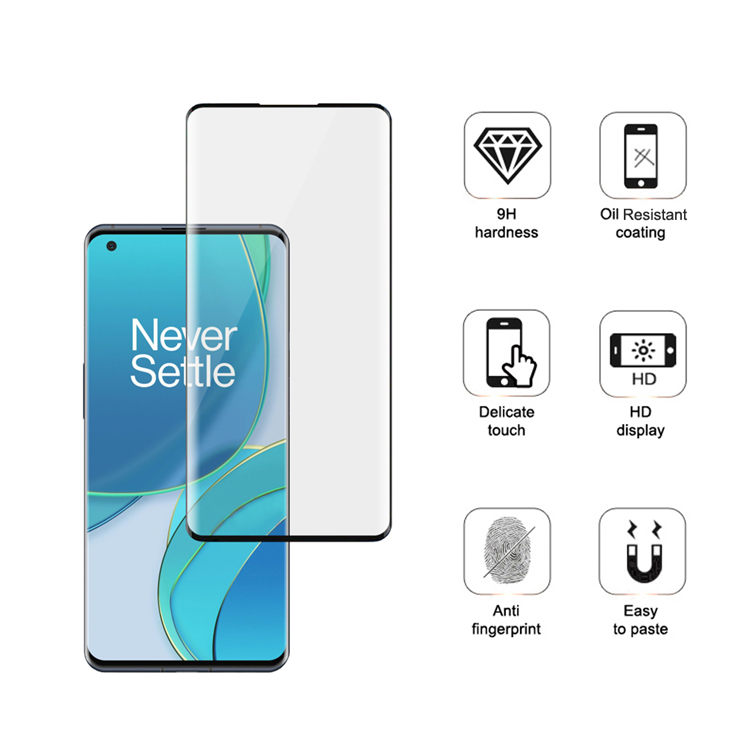 Dlix 3D hot bending full glue tempered glass screen protector for OnePlus 9 Pro
