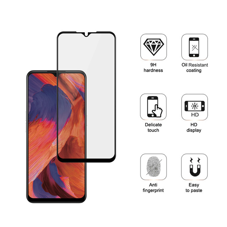 Dlix 2.5D silk print full glue tempered glass screen protector for Oppo A73