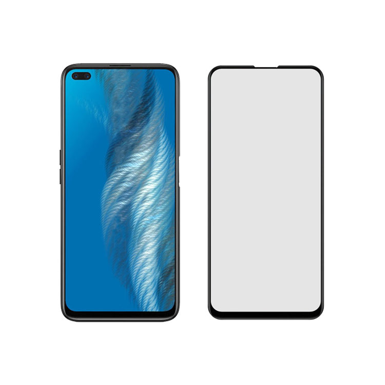 Dlix 2.5D silk print full glue tempered glass screen protector for Oppo A92S