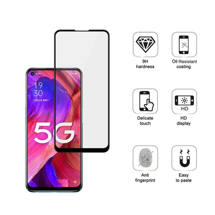 Dlix 3D hot bending full glue tempered glass screen protector for Oppo A93