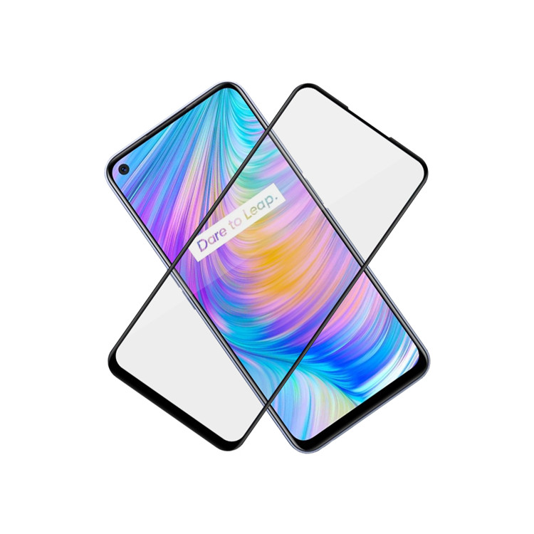 Dlix 2.5D silk print full glue tempered glass screen protector for Realme Q2