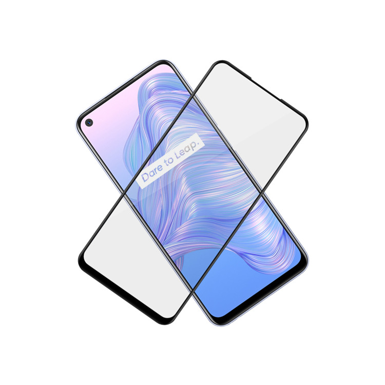 Dlix 2.5D silk print full glue tempered glass screen protector for Realme V5