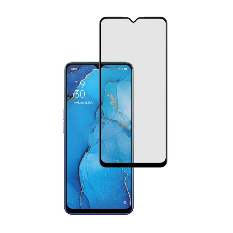 Dlix 2.5D silk print full glue tempered glass screen protector for Oppo Reno3