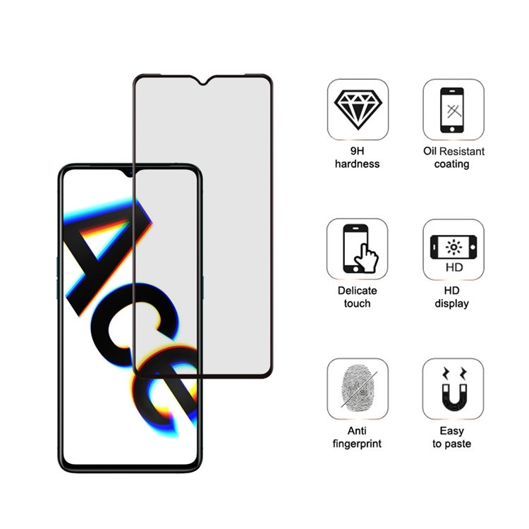 Dlix 3D hot bending full glue tempered glass screen protector for Oppo Reno Ace