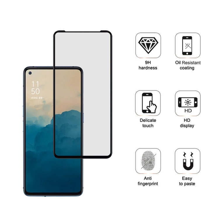 Dlix 2.5D silk print full glue tempered glass screen protector for Oppo Reno Ace 2