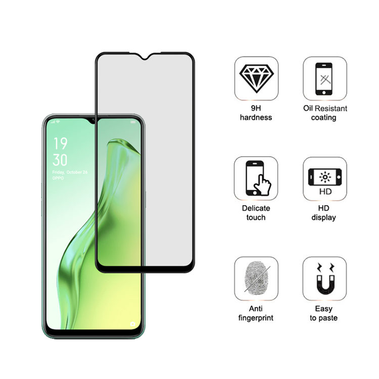 Dlix 2.5D silk print full glue tempered glass screen protector for Oppo A31