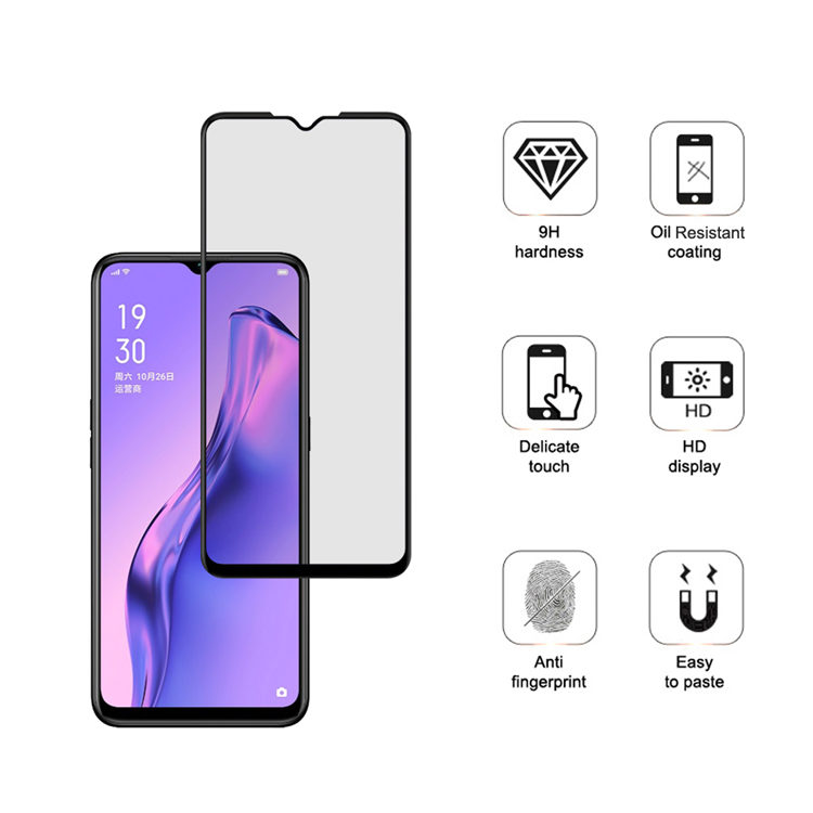 Dlix 3D hot bending full glue tempered glass screen protector for Oppo A8