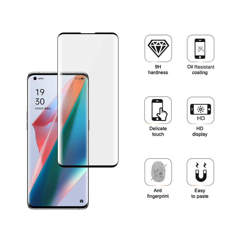 Dlix 3D hot bending full glue tempered glass screen protector for Oppo Find X3