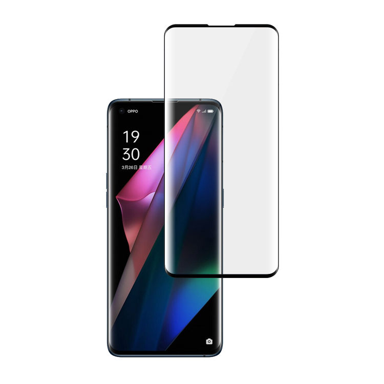Dlix 3D hot bending edge glue tempered glass screen protector for Oppo Find X3 Pro
